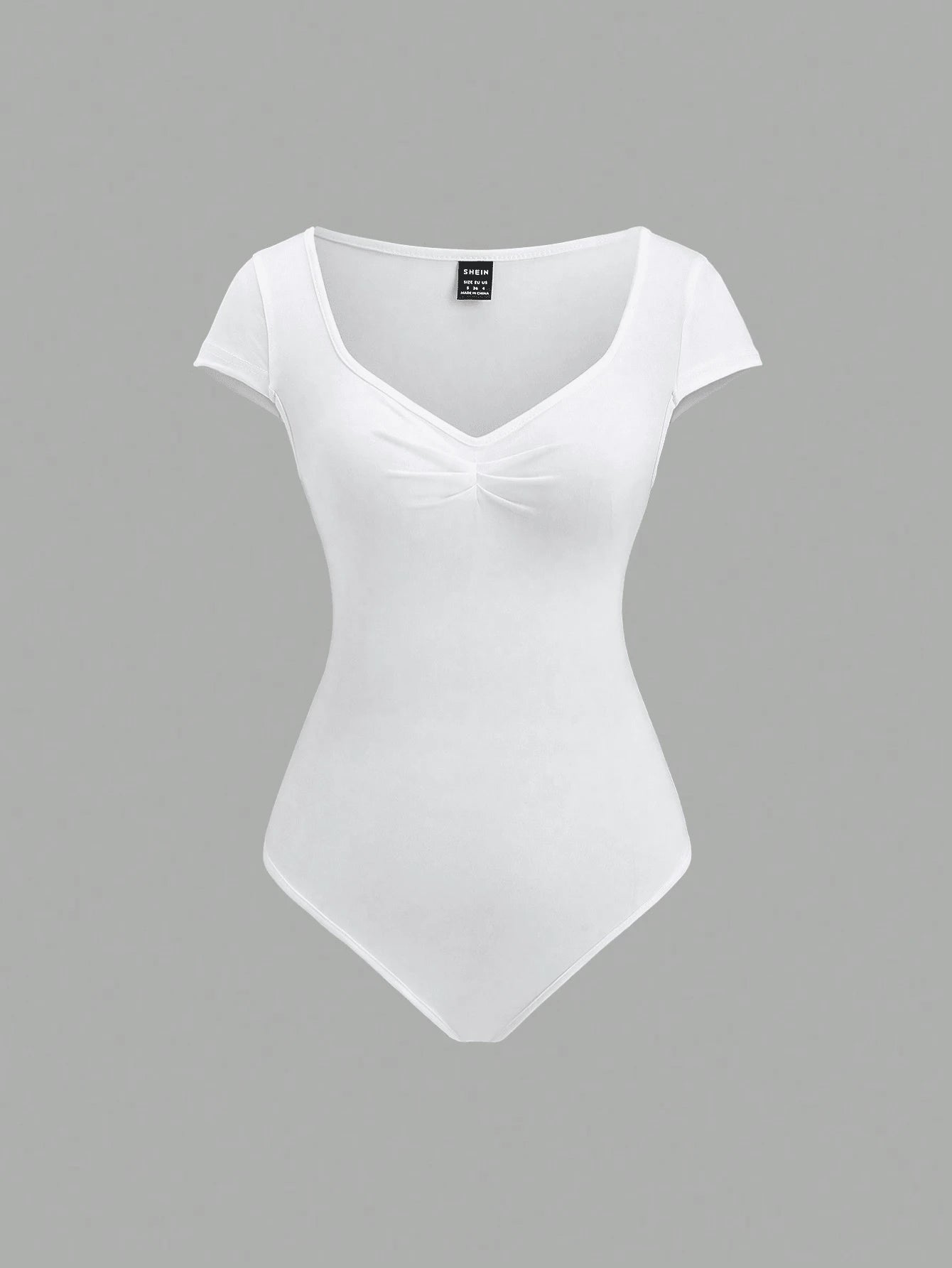 Conjunto 3 Bodysuits Femininos Mozzena Multicolor Decote Coração Manga Curta Slim Fit