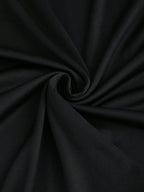 Vestido Longo Feminino Mozzena Preto Gola Drapeada Frente Única Bainha Sereia Slim Fit