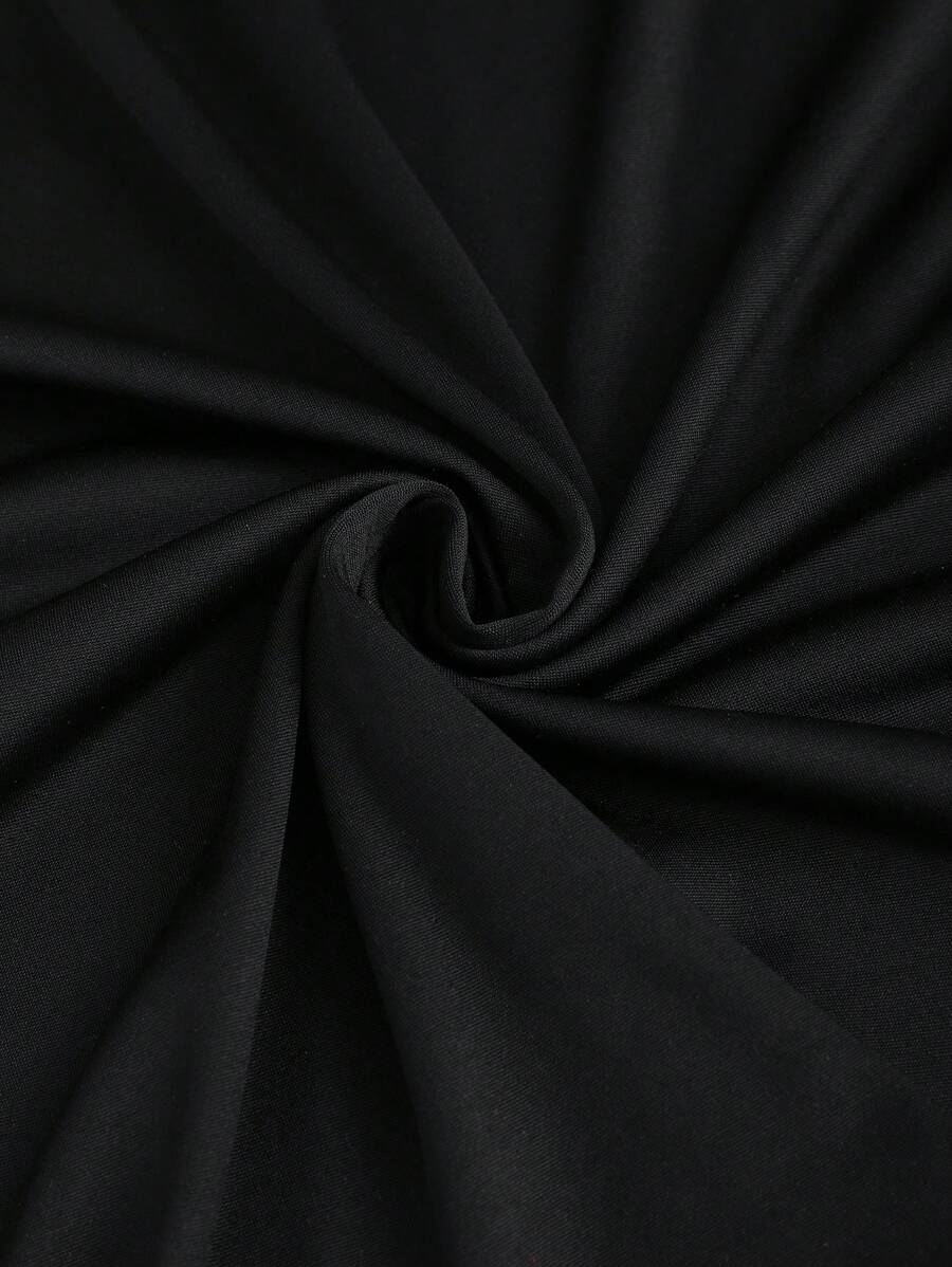 Vestido Longo Feminino Mozzena Preto Gola Drapeada Frente Única Bainha Sereia Slim Fit