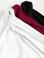 Conjunto 3 Cropped Tops Femininos Mozzena Assimétricos Multicolor Slim Fit