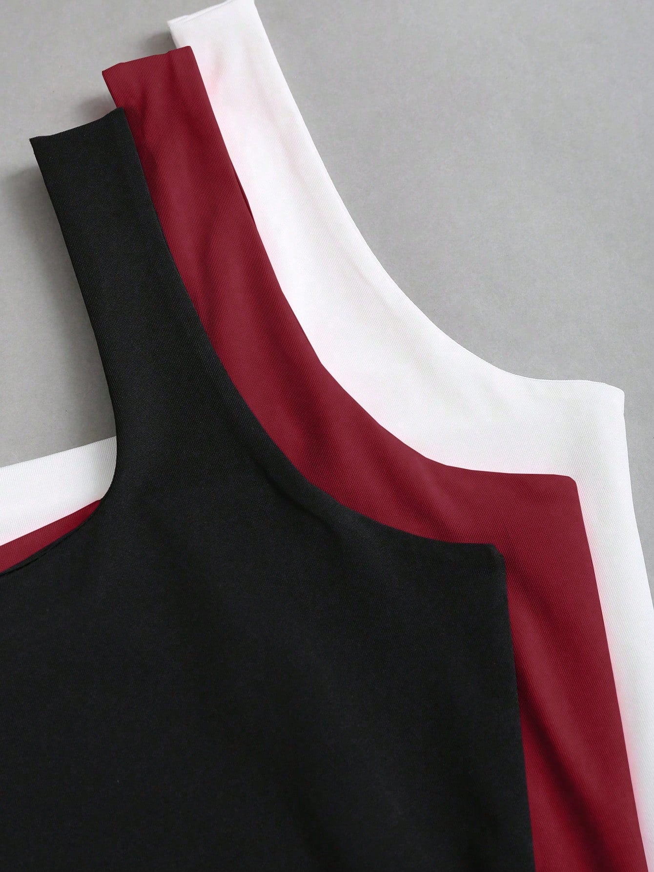 Conjunto 3 Tops Femininos Mozzena Multicolor Decote Quadrado Alças Grossas Slim Fit