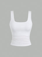 Conjunto 3 Tops Femininos Mozzena Multicolor Decote Quadrado Alças Grossas Slim Fit