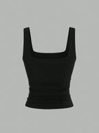 Conjunto 3 Tops Femininos Mozzena Multicolor Decote Quadrado Alças Grossas Slim Fit