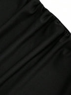 Vestido Longo Feminino Mozzena Preto Decote Quadrado Sem Mangas Cintura Franzida Slim Fit